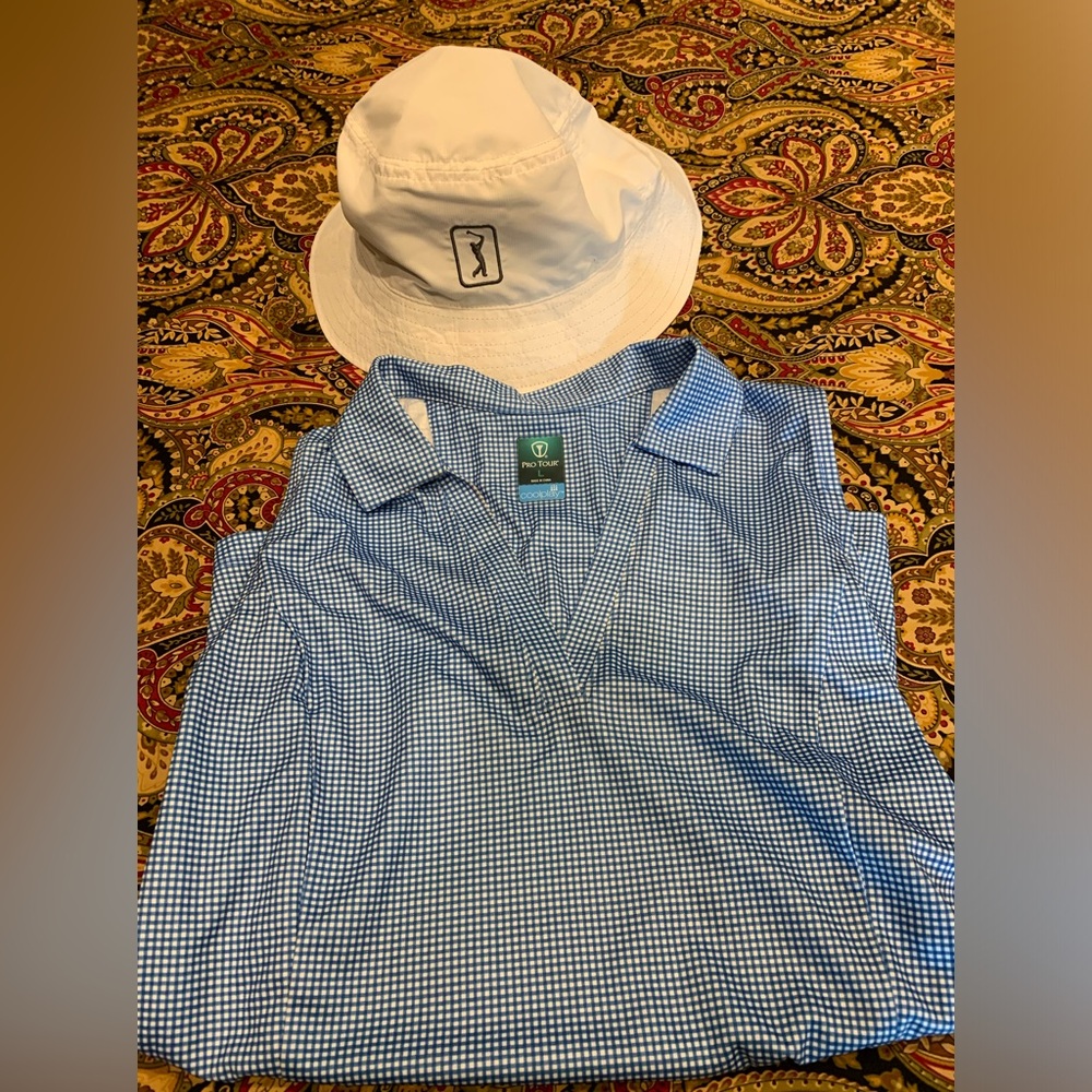 Pro Tour Ladies Golf Blue Check Large / Hat